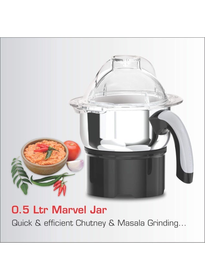فيديم Vidiem Jumbo Mix Pro 1000W Mixer Grinder (Black) | 3 Leakproof Jars | Self-Locking Jars for Wet & Dry Grinding | Double Lid Lock | 1-Year Warranty | Heavy-Duty Motor - Image 3